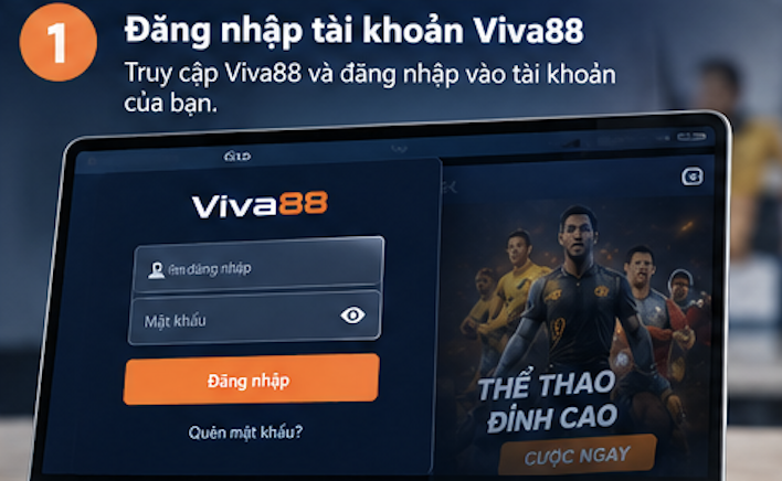 Đăng nhập và chọn mục rút tiền Viva88
