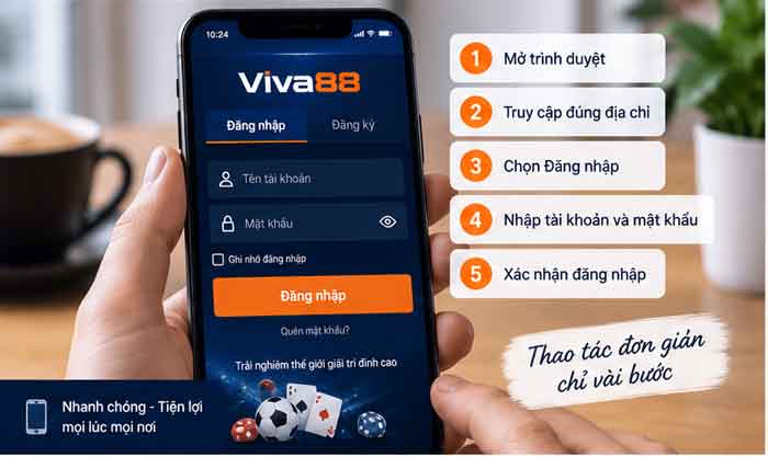 Đăng nhập viva88 trên điện thoại