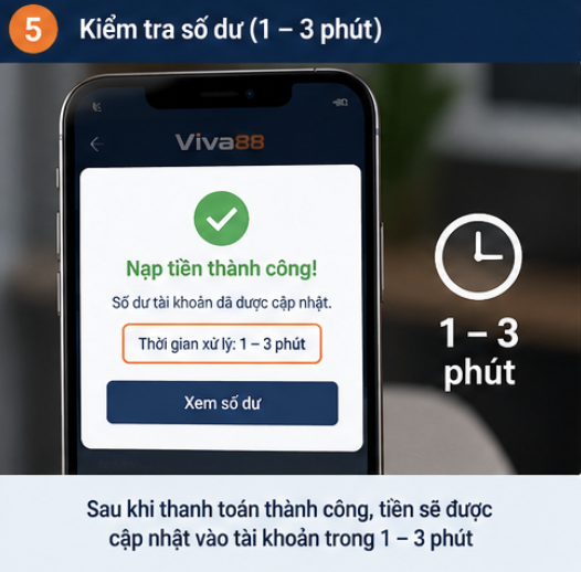 Kiểm tra số dư sau khi nạp tiền Viva88