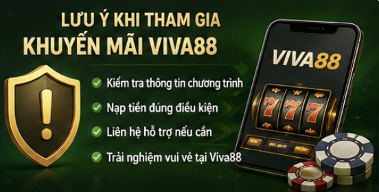 Lưu ý khi tham gia khuyến mãi Viva88